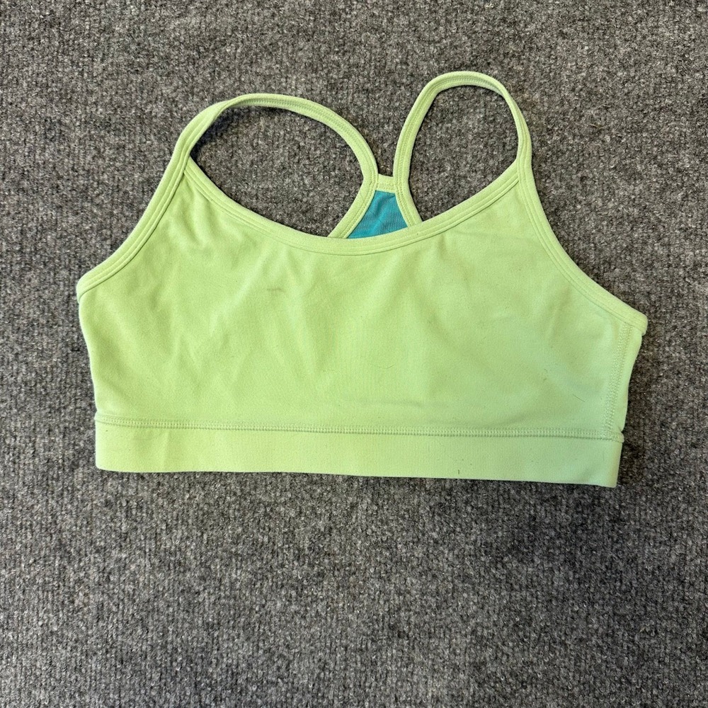 Lululemon Sports Bra Womens Size 6 Lime Green Teal Mesh Racerback Athletic Yoga